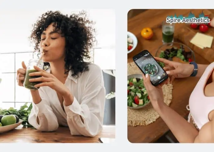 Image of woman looking into her diet and fat freezing Christchurch to improve her health
